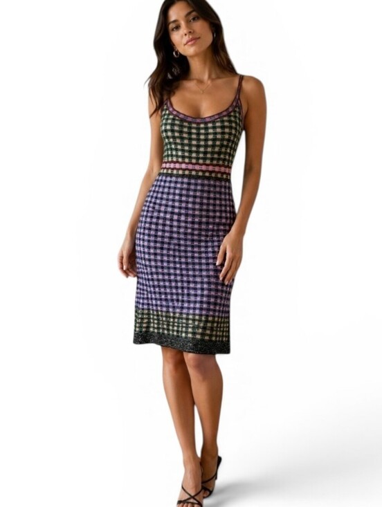 M by Missoni Dresses & Skirts - Vintage M MISSONI Textured Knit Multicolor Sleeveless Dress.Made In Italy.Size 4